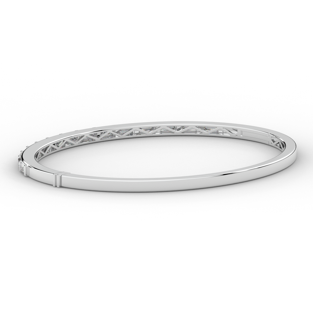 1.50CT.TW BAGUETTE LAB DIAMOND SHARED PRONG BANGLE - Nazarelle