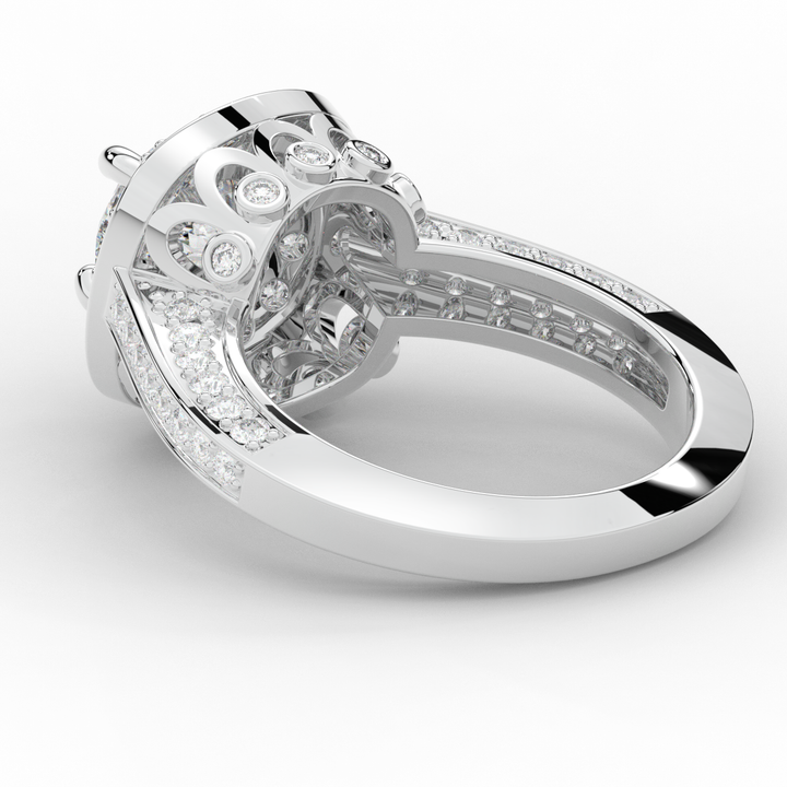 1.50CT.TW ROUND LAB DIAMOND HALO ENGAGEMENT RING - Nazarelle