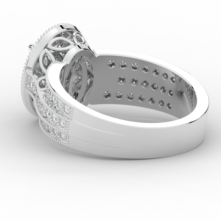 1.80CT.TW OVAL LAB DIAMOND HALO ENGAGEMENT RING - Nazarelle
