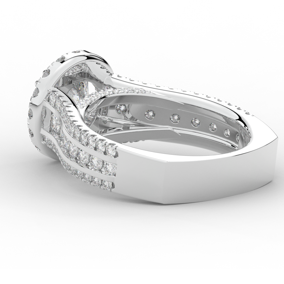 2.90CT.TW ROUND LAB DIAMOND HALO ENGAGEMENT RING - Nazarelle