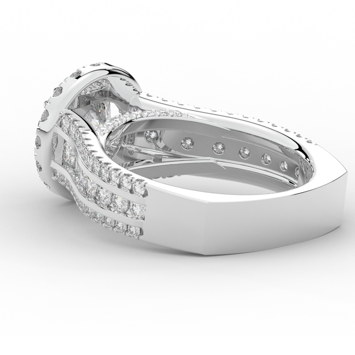 2.90CT.TW ROUND LAB DIAMOND HALO ENGAGEMENT RING - Nazarelle
