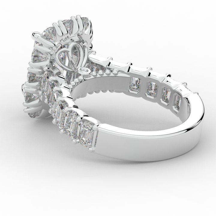 6.00CT.TW RADIANT LAB DIAMOND HALO ENGAGEMENT RING - Nazarelle