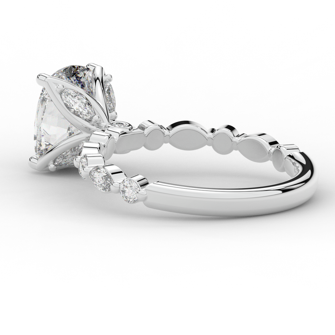 2.60CT.TW CUSHION LAB DIAMOND SOLITAIRE ENGAGEMENT RING - Nazarelle