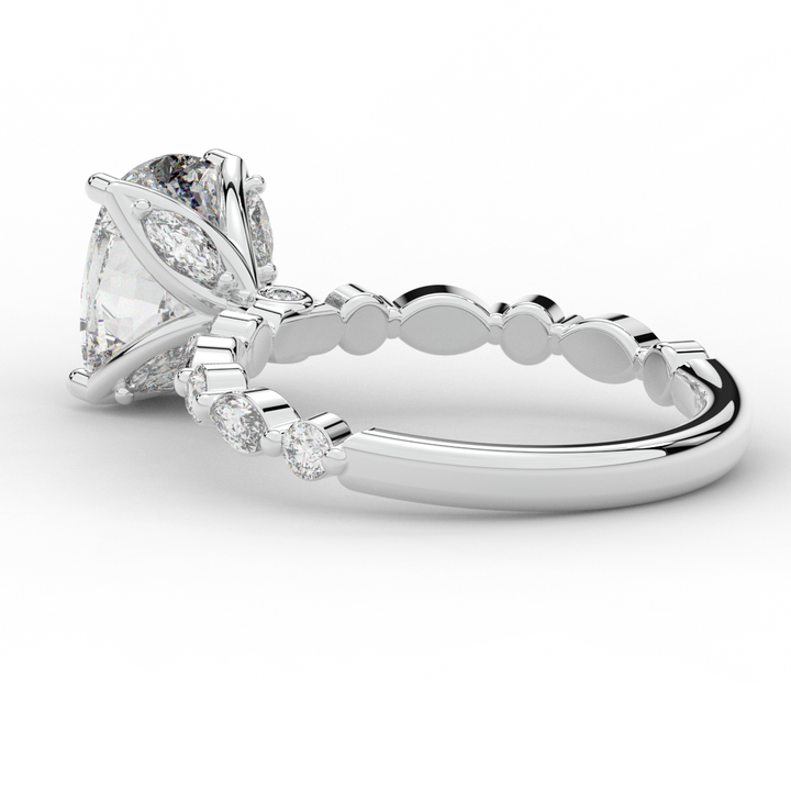 2.60CT.TW CUSHION LAB DIAMOND SOLITAIRE ENGAGEMENT RING - Nazarelle