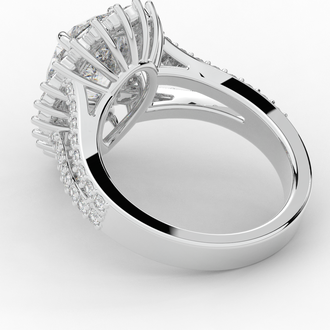3.60CT.TW ROUND LAB DIAMOND ENGAGEMENT RING - Nazarelle