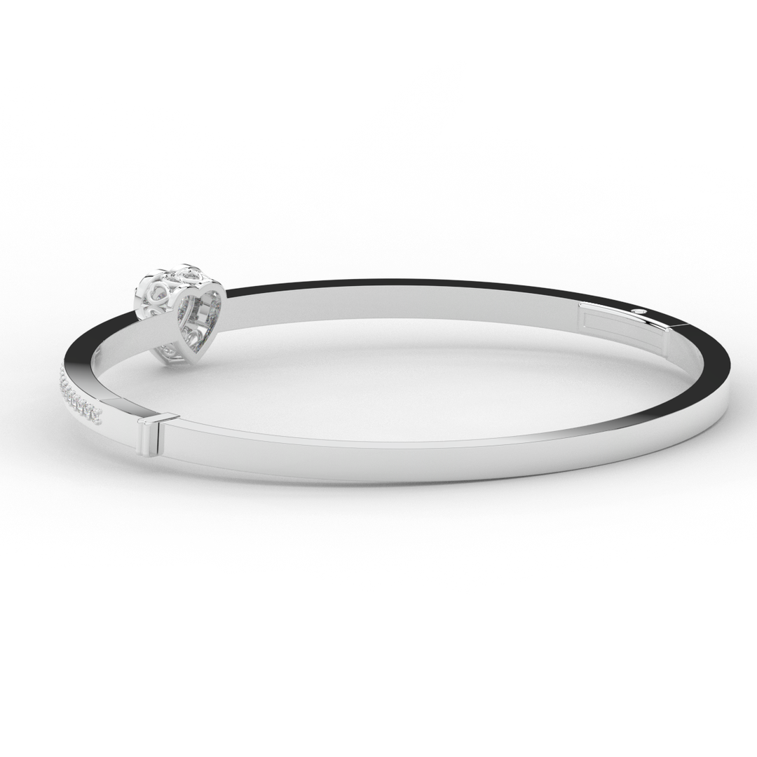 1.65CT.TW HEART AND ROUND LAB DIAMOND  BANGLE - Nazarelle