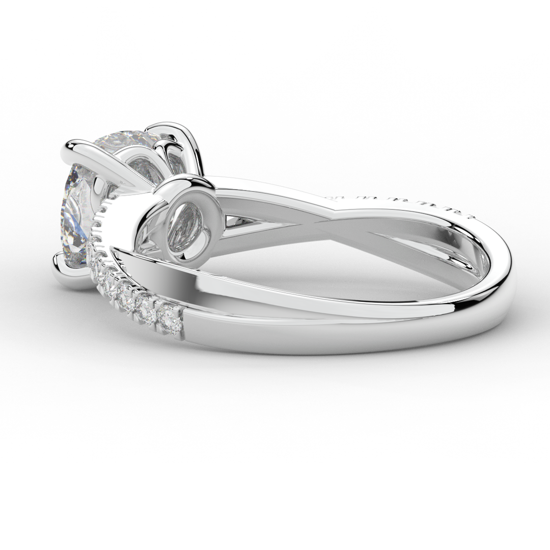 2.20CT.TW CUSHION LAB DIAMOND TWISTBAND ENGAGEMENT RING - Nazarelle