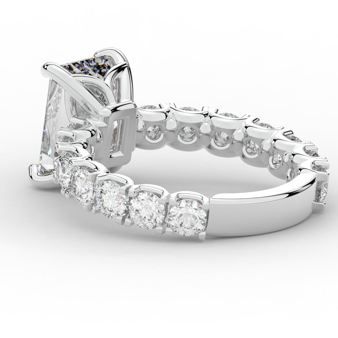 4.35CT.TW EMERALD CUT LAB DIAMOND ENGAGEMENT RING - Nazarelle