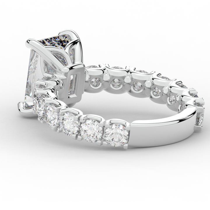 4.35CT.TW EMERALD CUT LAB DIAMOND ENGAGEMENT RING - Nazarelle