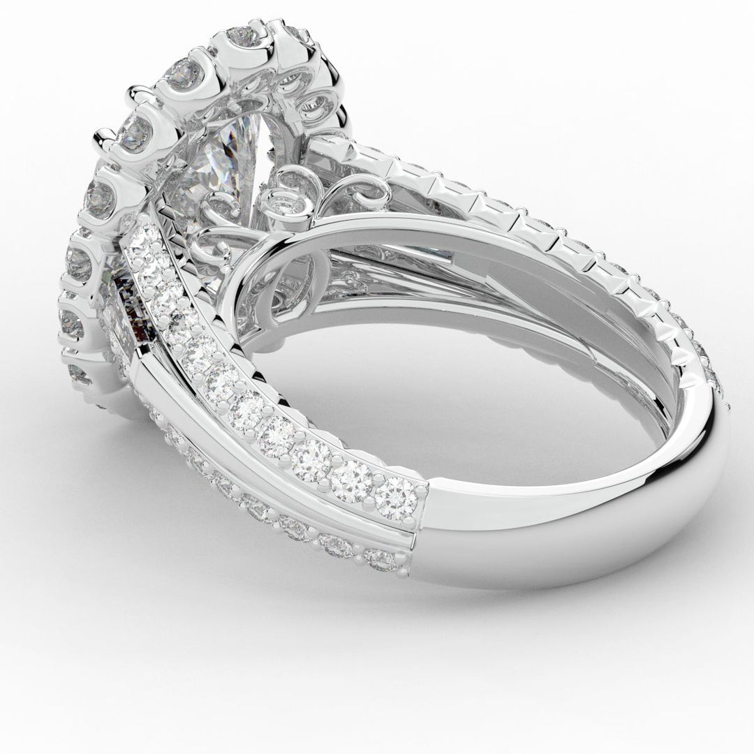 5.75CT.TW OVAL LAB DIAMOND HALO ENGAGEMENT RING - Nazarelle