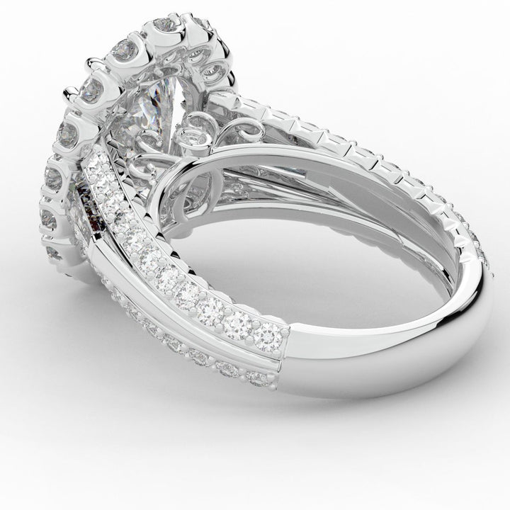 5.75CT.TW OVAL LAB DIAMOND HALO ENGAGEMENT RING - Nazarelle