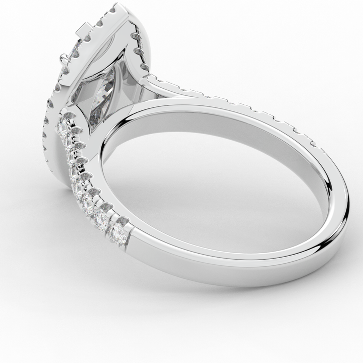 1.00CT.TW MARQUISE LAB DIAMOND HALO ENGAGEMENT RING - Nazarelle