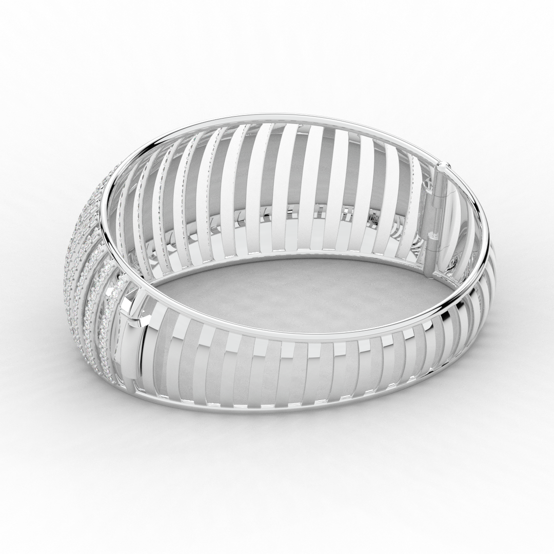 4.00CT.TW ROUND LAB DIAMOND BANGLE - Nazarelle