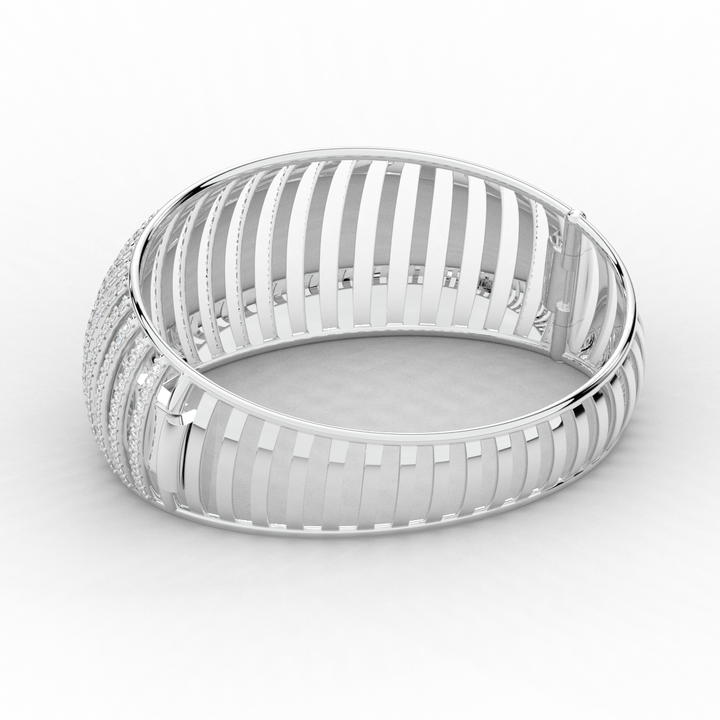 4.00CT.TW ROUND LAB DIAMOND BANGLE - Nazarelle