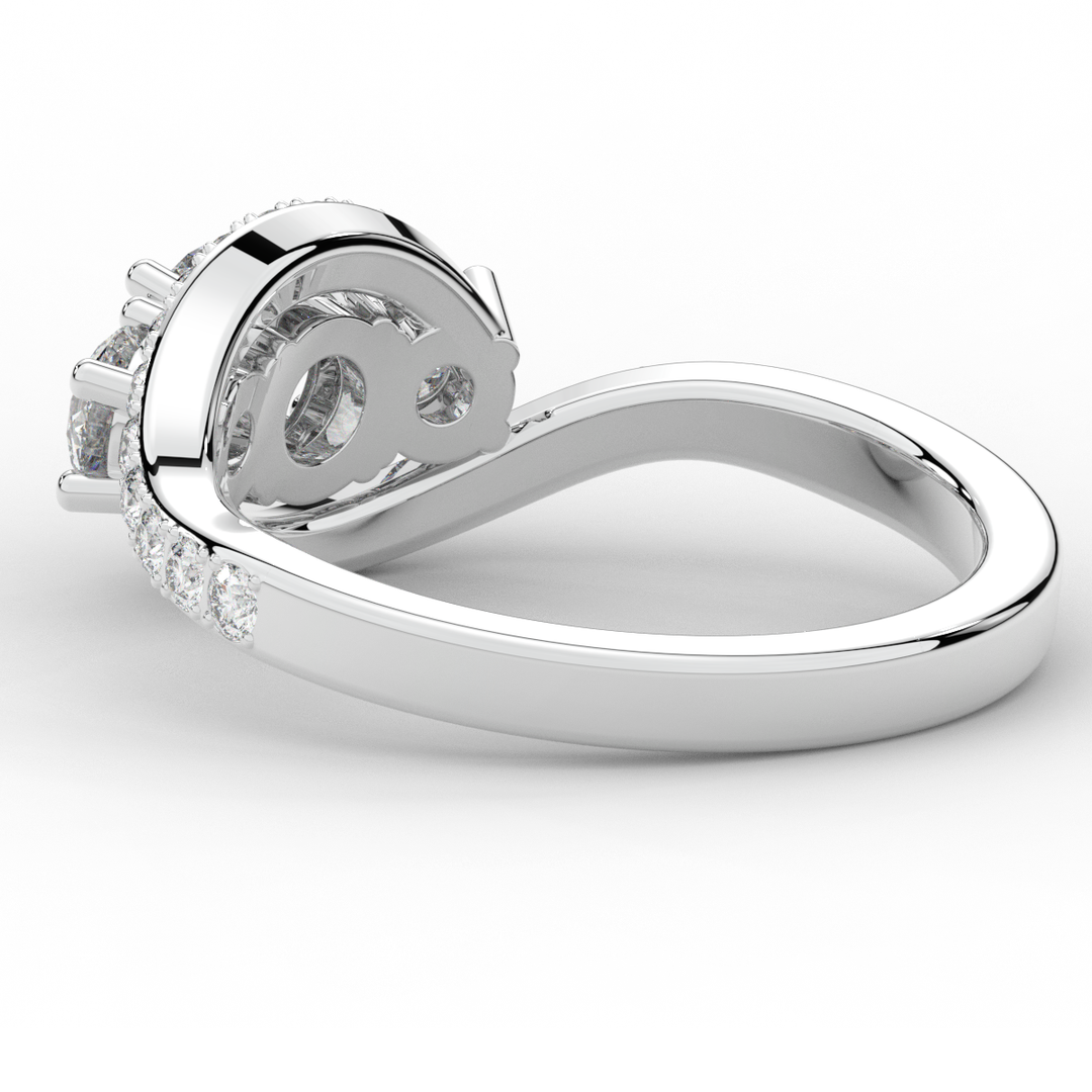 1.65CT.TW ROUND LAB DIAMOND TWIST HALO ENGAGEMENT RING - Nazarelle