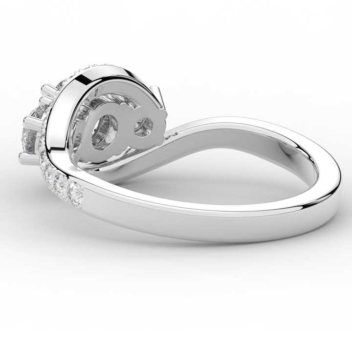 1.65CT.TW ROUND LAB DIAMOND TWIST HALO ENGAGEMENT RING - Nazarelle