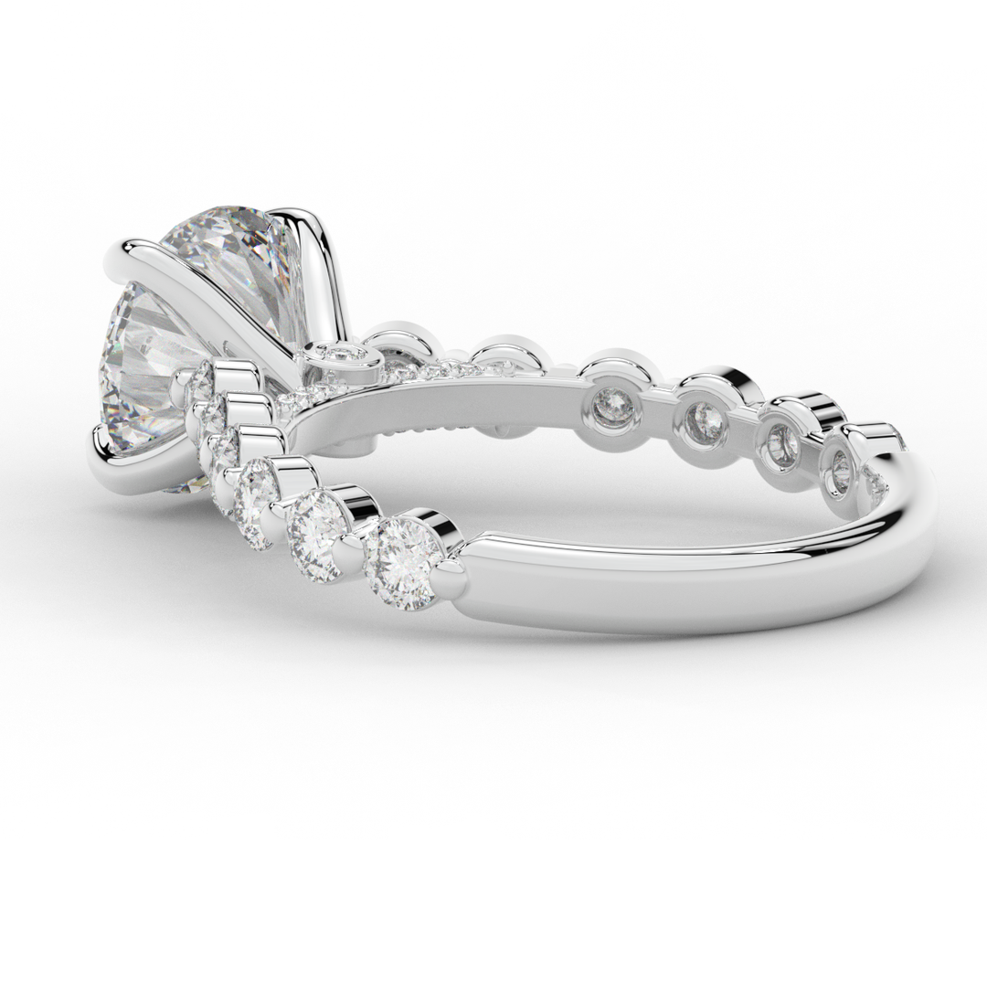 3.90CT.TW ROUND LAB DIAMOND ENGAGEMENT RING - Nazarelle