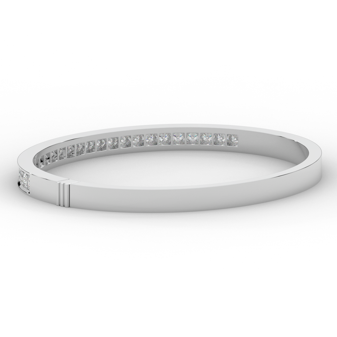 1.25CT.TW ROUND LAB DIAMOND BANGLE - Nazarelle