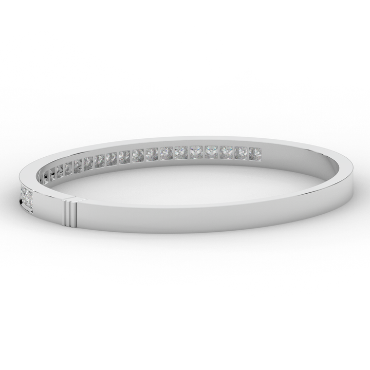 1.25CT.TW ROUND LAB DIAMOND BANGLE - Nazarelle
