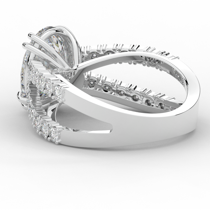 3.75CT.TW OVAL LAB DIAMOND SPLIT BAND ENGAGEMENT RING - Nazarelle