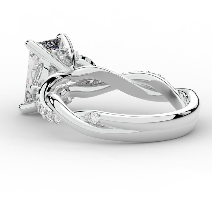 2.40CT.TW RADIANT LAB DIAMOND TWIST BAND ENGAGEMENT RING - Nazarelle