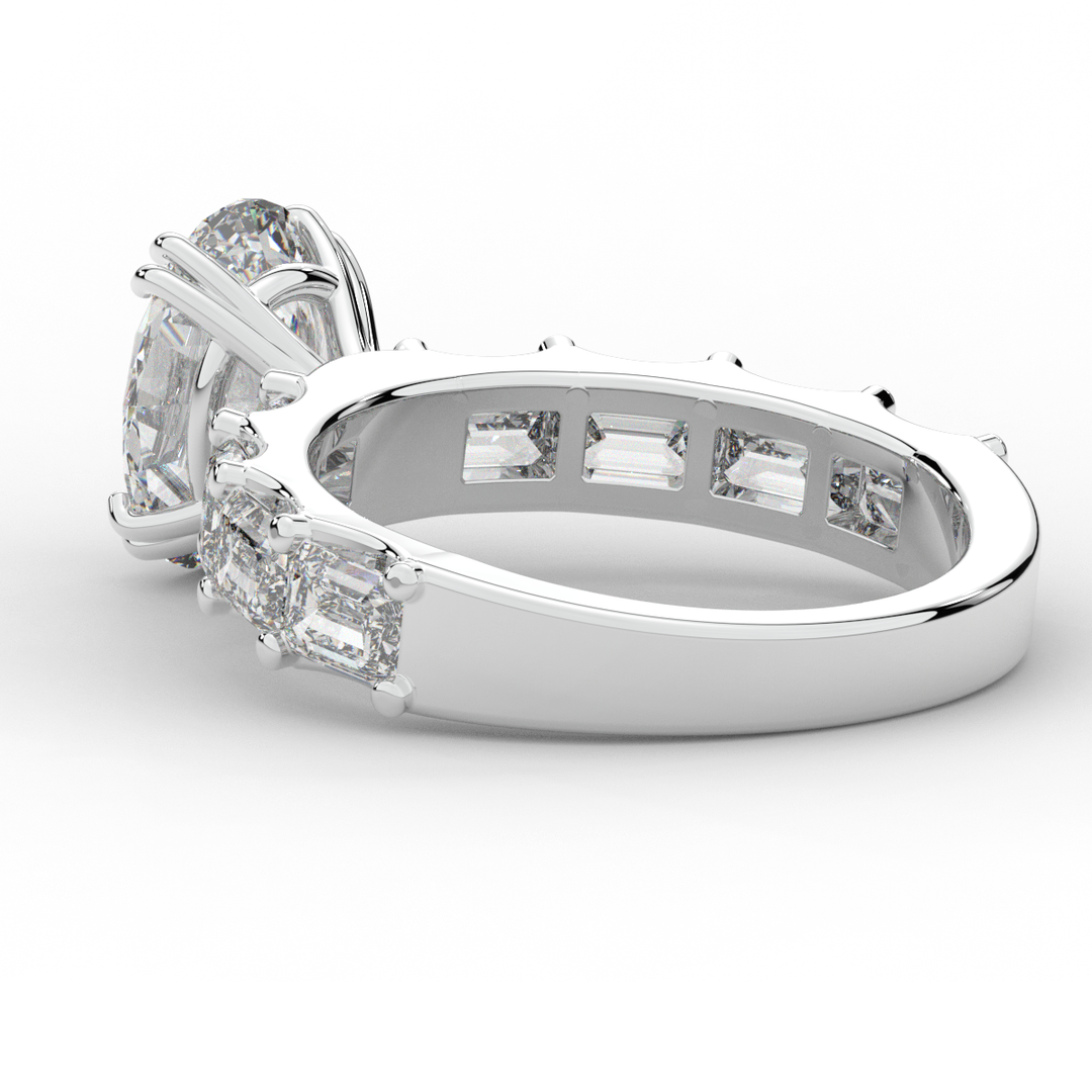 3.75CT.TW OVAL LAB DIAMOND SOLITAIRE ENGAGEMENT RING - Nazarelle