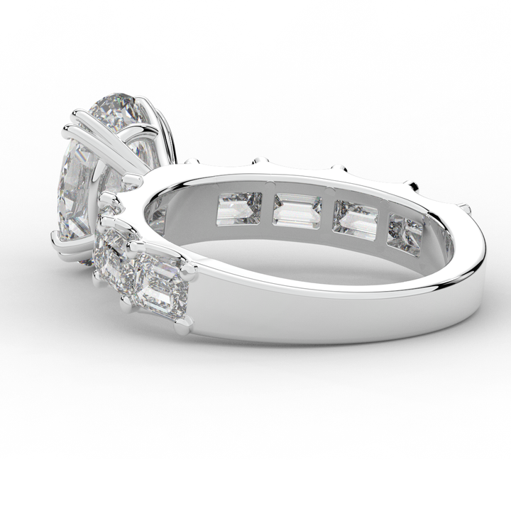 3.75CT.TW OVAL LAB DIAMOND SOLITAIRE ENGAGEMENT RING - Nazarelle