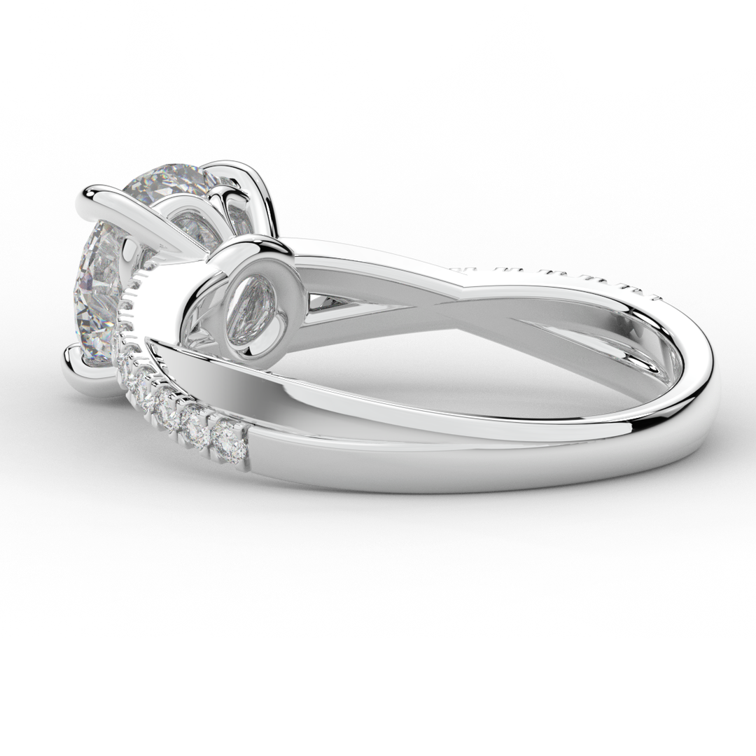 2.20CT.TW ROUND LAB DIAMOND TWISTBAND ENGAGEMENT RING - Nazarelle