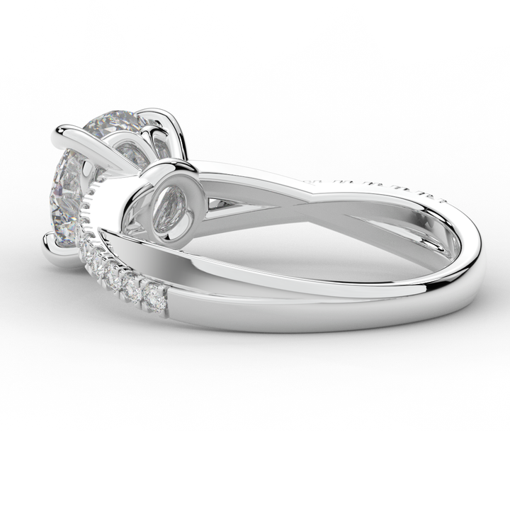 2.20CT.TW ROUND LAB DIAMOND TWISTBAND ENGAGEMENT RING - Nazarelle