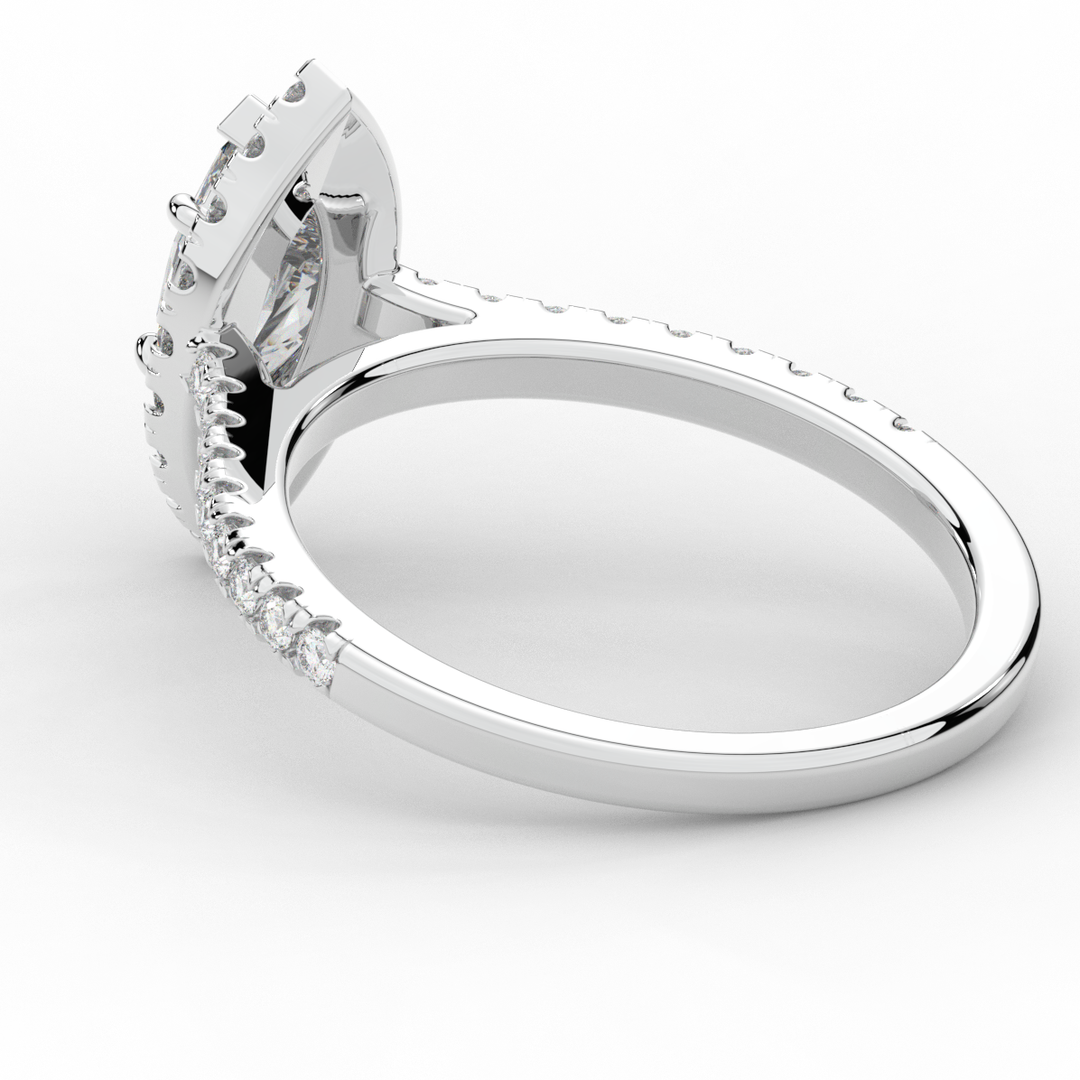 0.80CT.TW MARQUISE LAB DIAMOND HALO ENGAGEMENT RING - Nazarelle