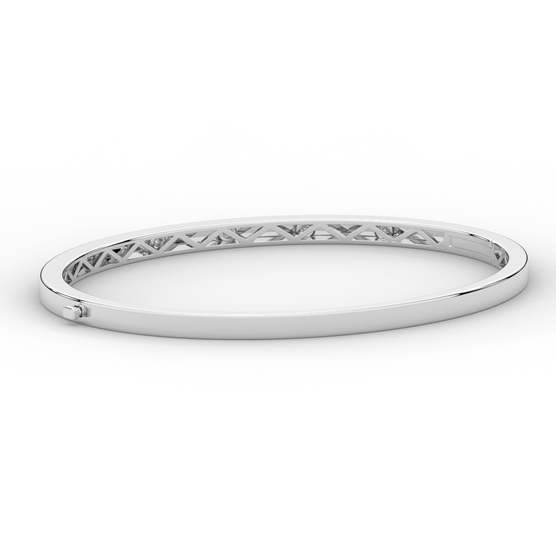 0.15CT.TW ROUND LAB BEZEL SET DIAMOND BANGLE - Nazarelle