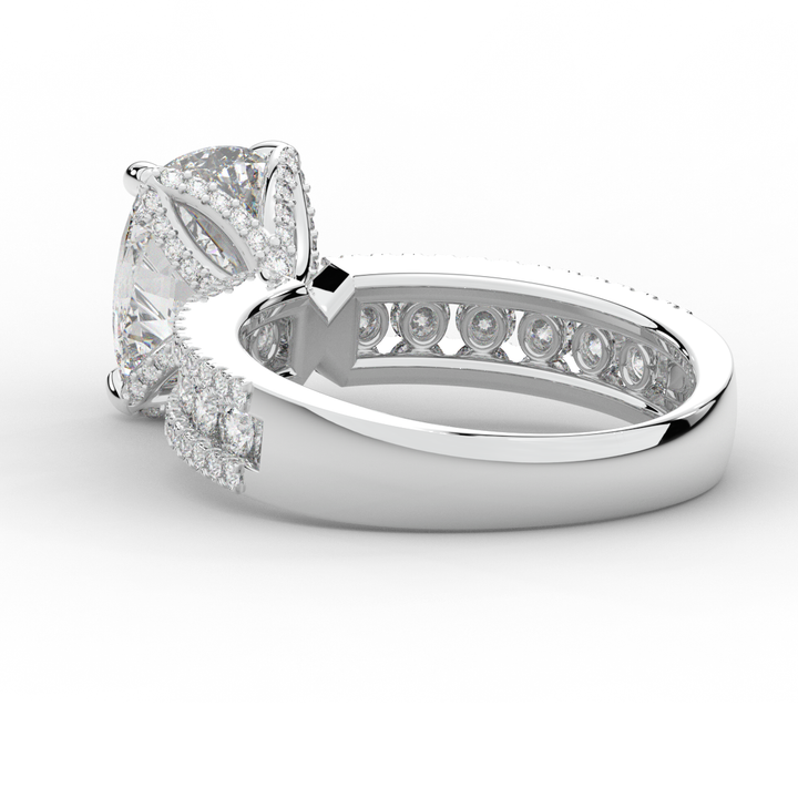 3.95CT.TW CUSHION LAB DIAMOND SOLITAIRE ENGAGEMENT RING - Nazarelle
