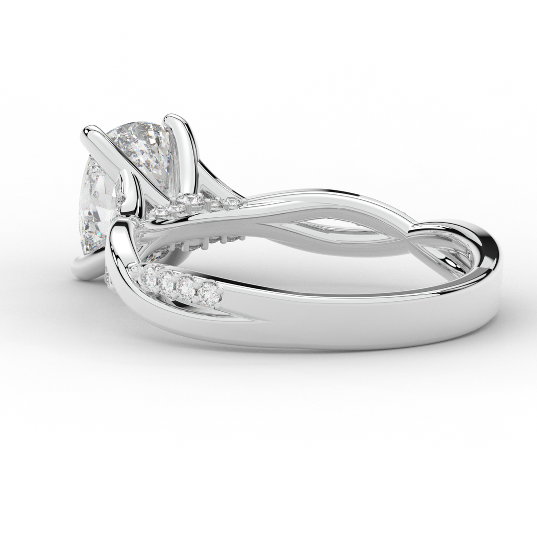 1.70CT.TW CUSHION LAB DIAMOND TWIST BAND ENGAGEMENT RING - Nazarelle