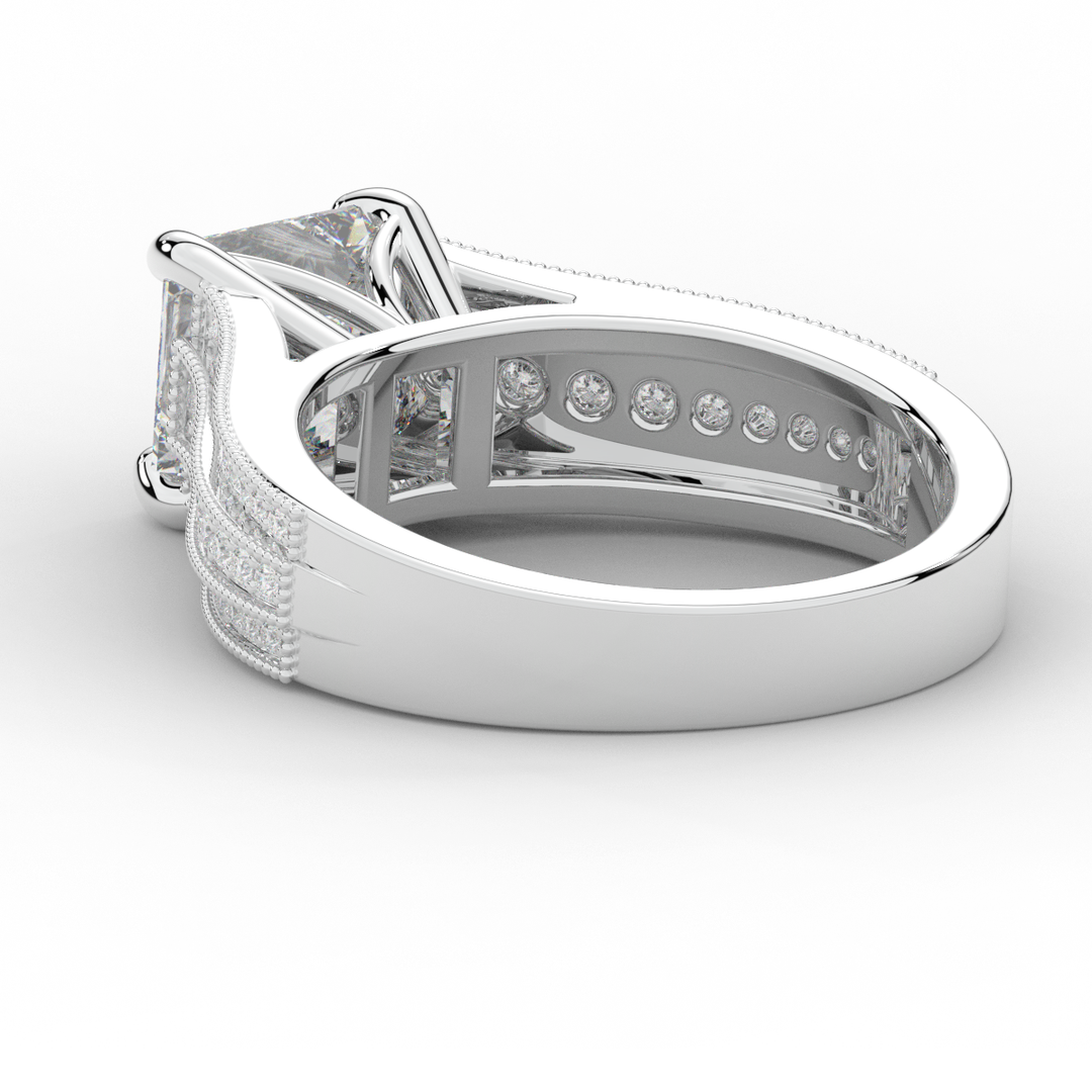 3.55CT.TW PRINCESS LAB DIAMOND ENGAGEMENT RING - Nazarelle