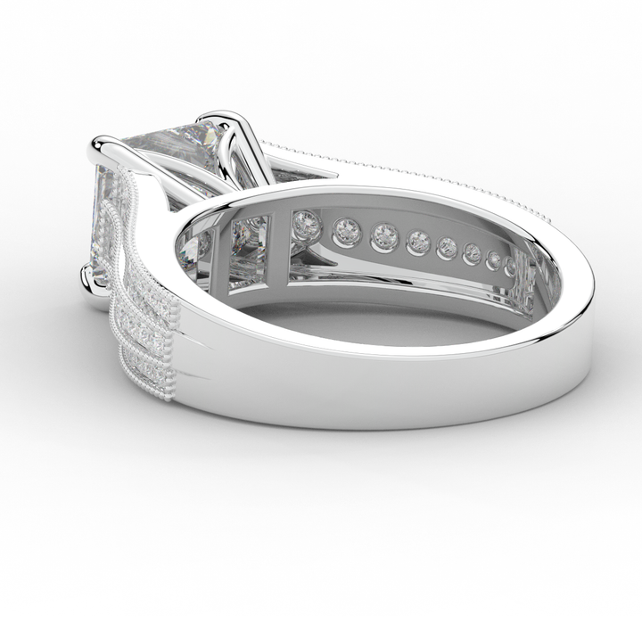 3.55CT.TW PRINCESS LAB DIAMOND ENGAGEMENT RING - Nazarelle