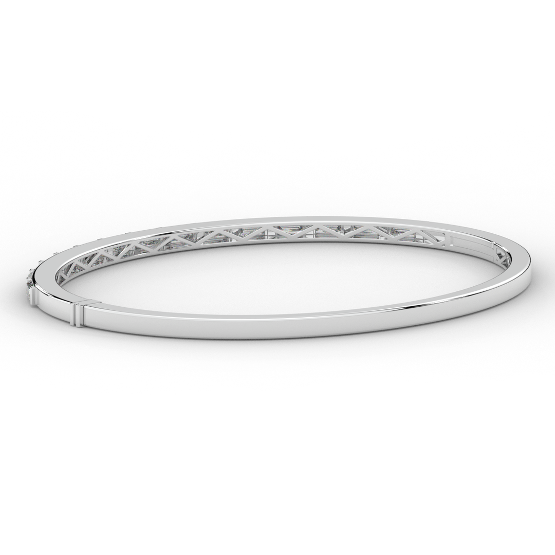 1.50CT.TW BAGUETTE LAB DIAMOND SHARED PRONG BANGLE - Nazarelle