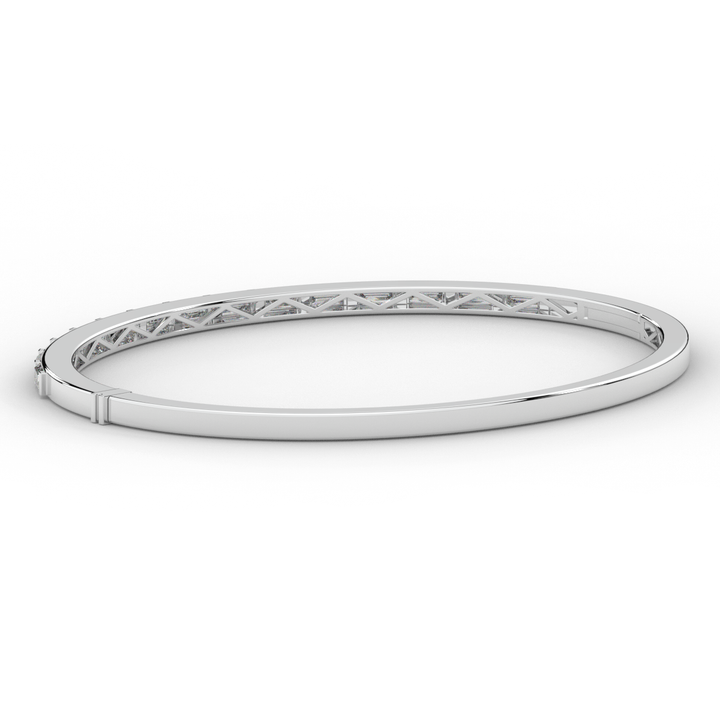 1.50CT.TW BAGUETTE LAB DIAMOND SHARED PRONG BANGLE - Nazarelle