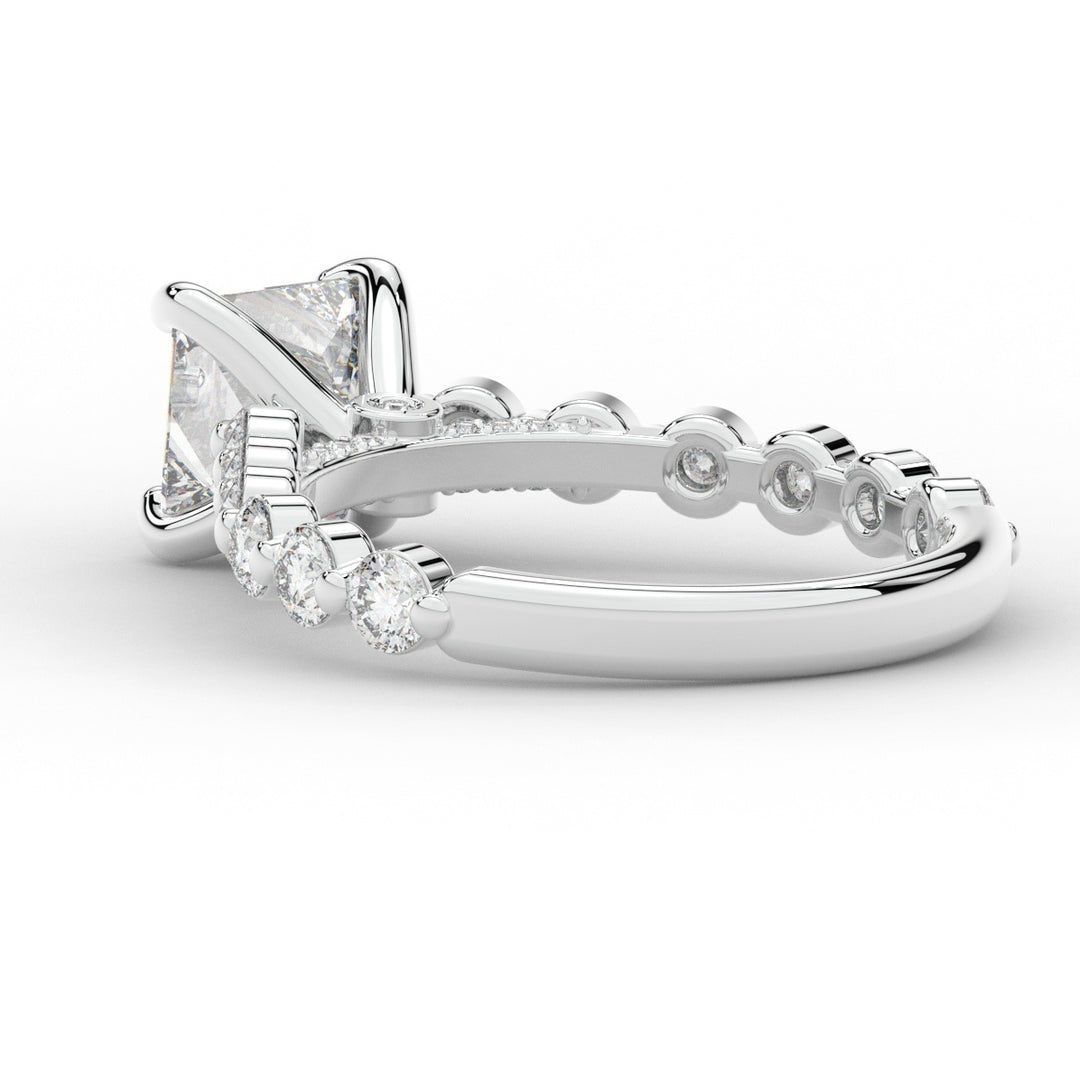 3.90CT.TW PRINCESS LAB DIAMOND ENGAGEMENT RING - Nazarelle