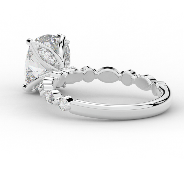 2.60CT.TW CUSHION LAB DIAMOND SOLITAIRE ENGAGEMENT RING - Nazarelle