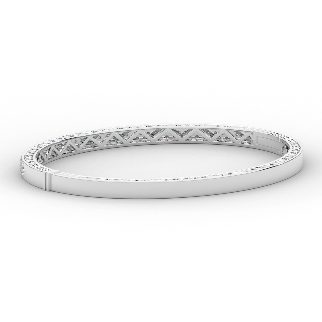 0.75CT.TW 3 ROW ROUND LAB DIAMOND  BANGLE - Nazarelle