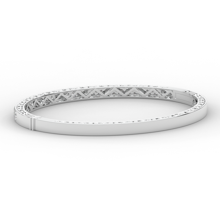 0.75CT.TW 3 ROW ROUND LAB DIAMOND  BANGLE - Nazarelle