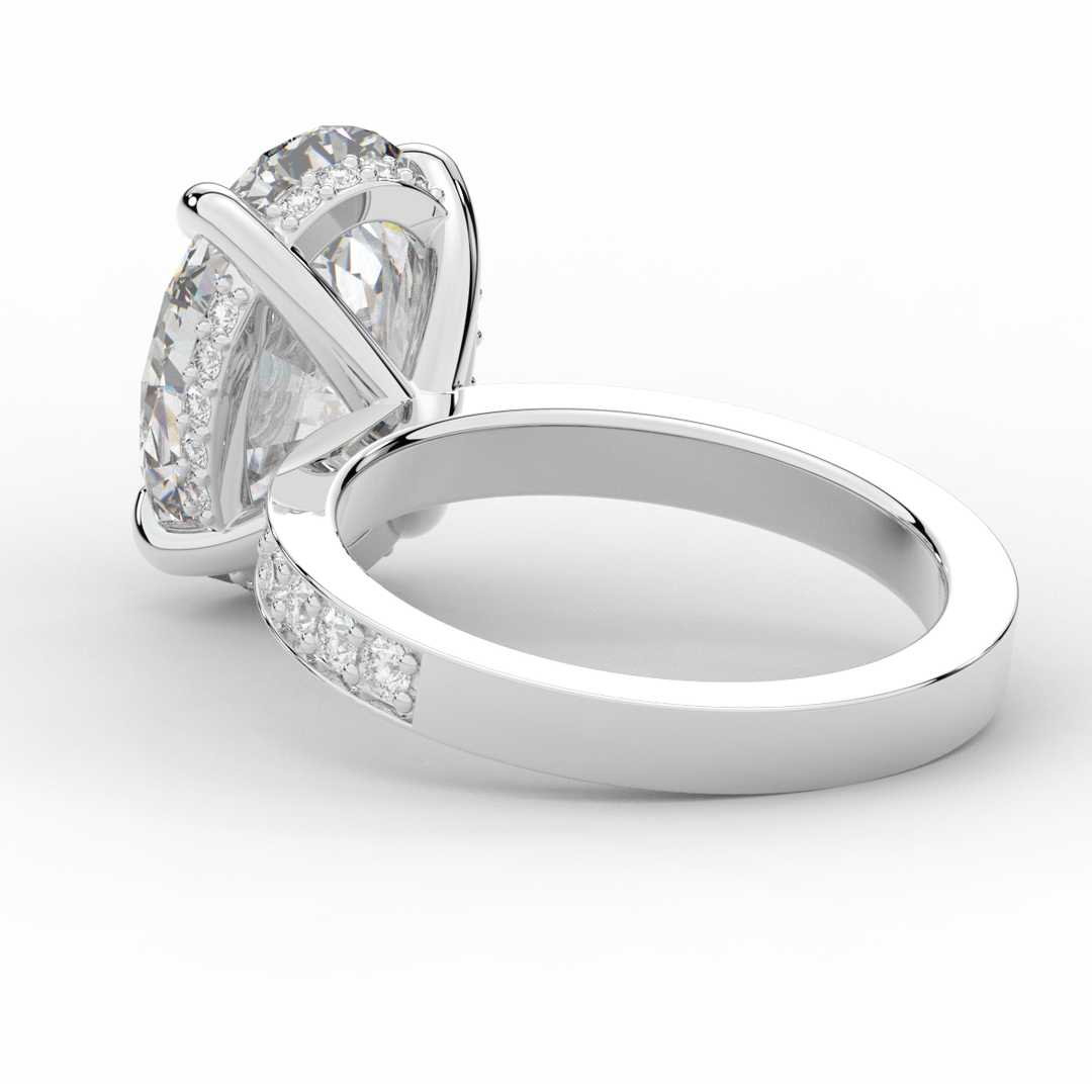 4.30CT.TW OVAL LAB DIAMOND BAND ENGAGEMENT RING - Nazarelle