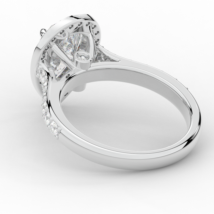 2.50CT.TW PEAR LAB DIAMOND HALO ENGAGEMENT RING - Nazarelle