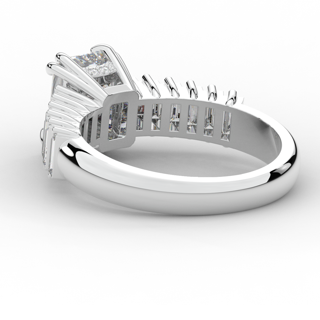2.60CT.TW EMERALD CUT LAB DIAMOND ENGAGEMENT RING - Nazarelle