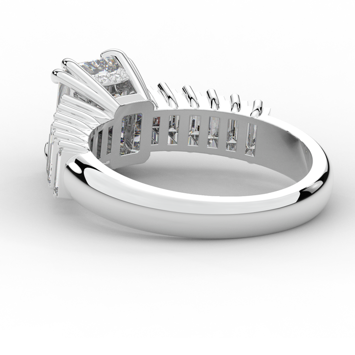 2.60CT.TW EMERALD CUT LAB DIAMOND ENGAGEMENT RING - Nazarelle