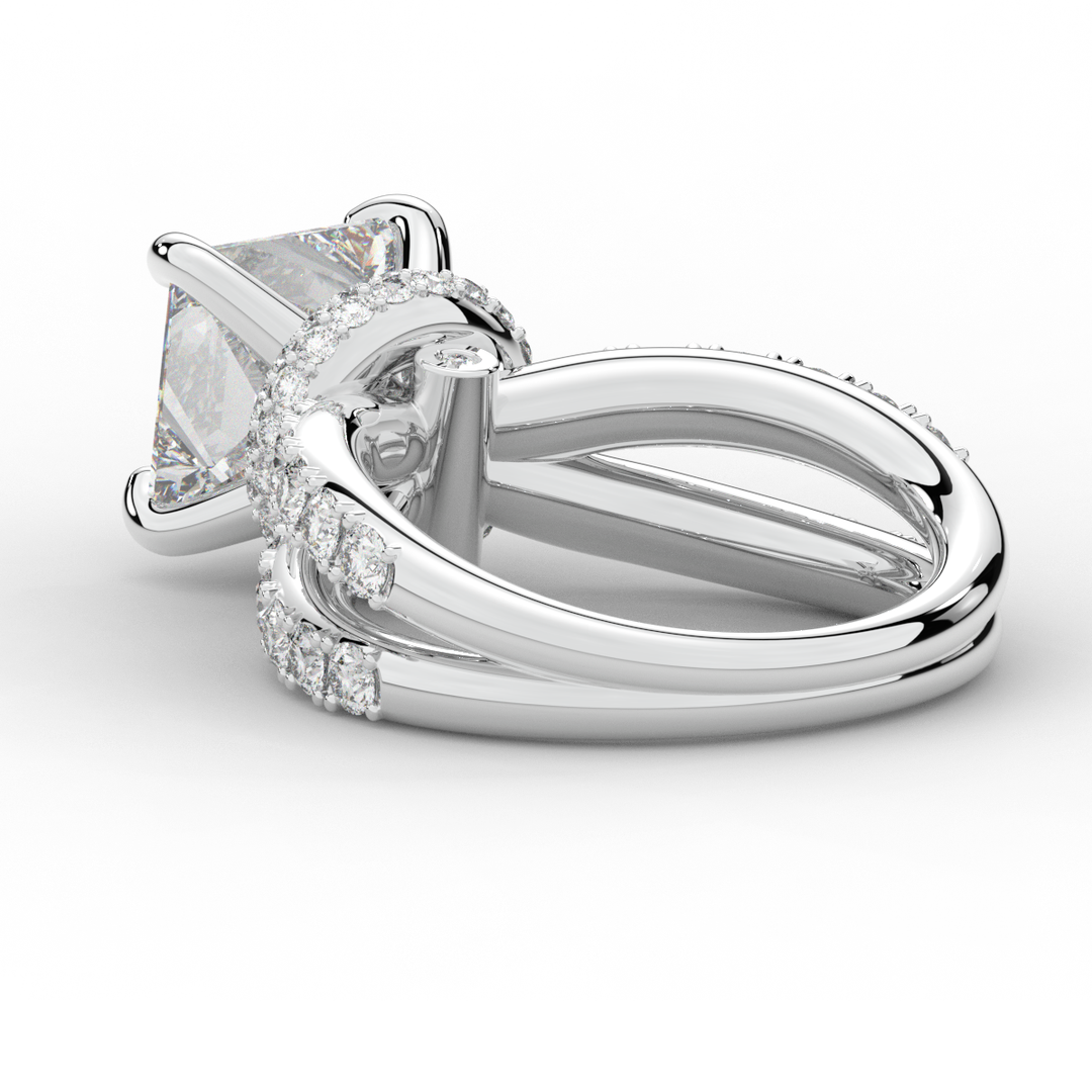 5.25CT.TW PRINCESS LAB DIAMOND ENGAGEMENT RING - Nazarelle