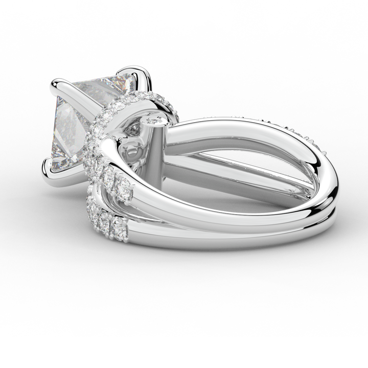 5.25CT.TW PRINCESS LAB DIAMOND ENGAGEMENT RING - Nazarelle