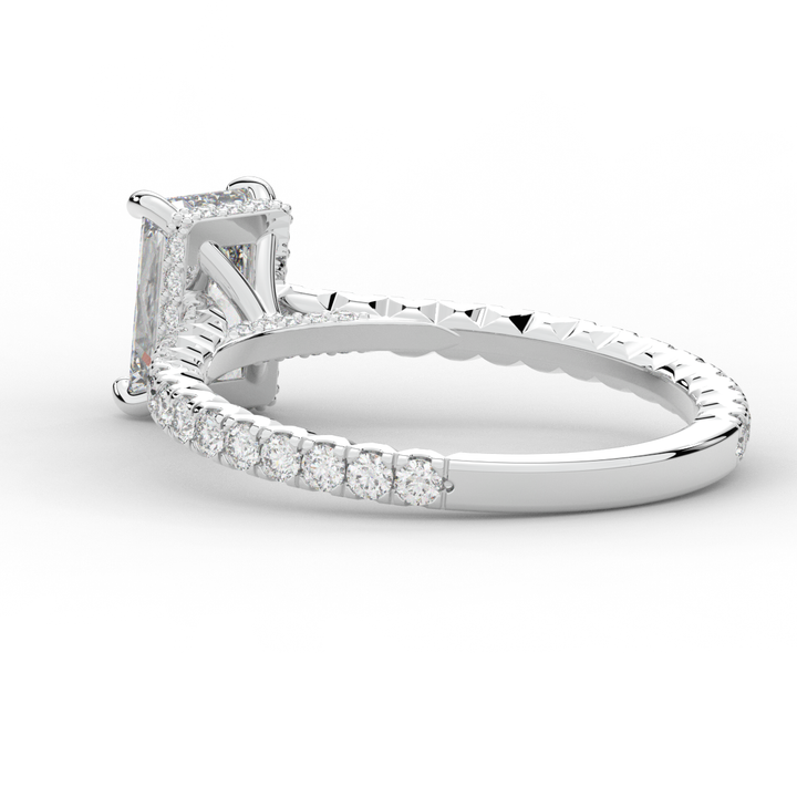 2.10CT.TW RADIANT LAB DIAMOND UNDERHALO SOLITAIRE ENGAGEMENT RING - Nazarelle
