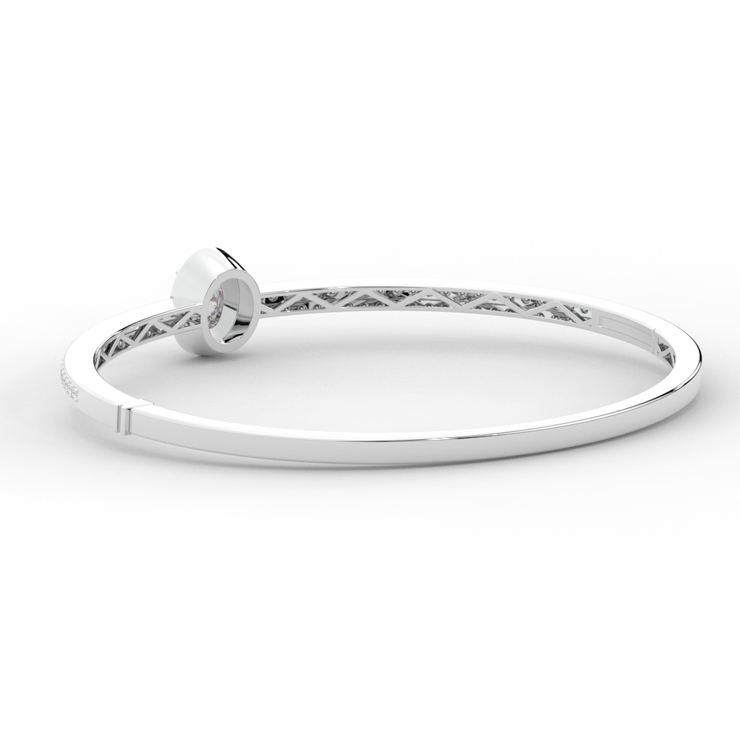 1.40CT.TW OVAL AND ROUND LAB DIAMOND BANGLE - Nazarelle