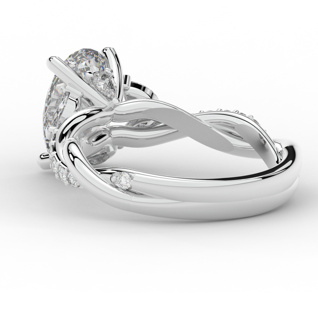 2.40CT.TW OVAL LAB DIAMOND TWIST ENGAGEMENT RING - Nazarelle